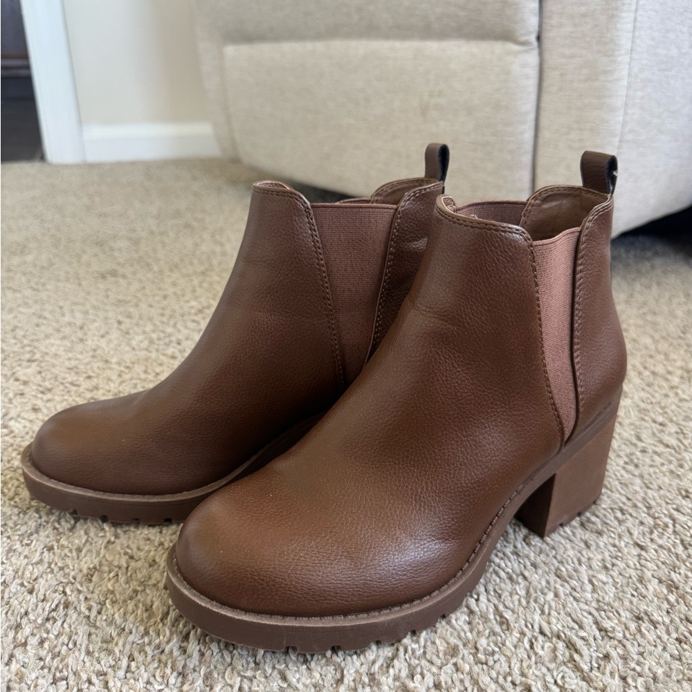 Brown Leather Ankle Boots
